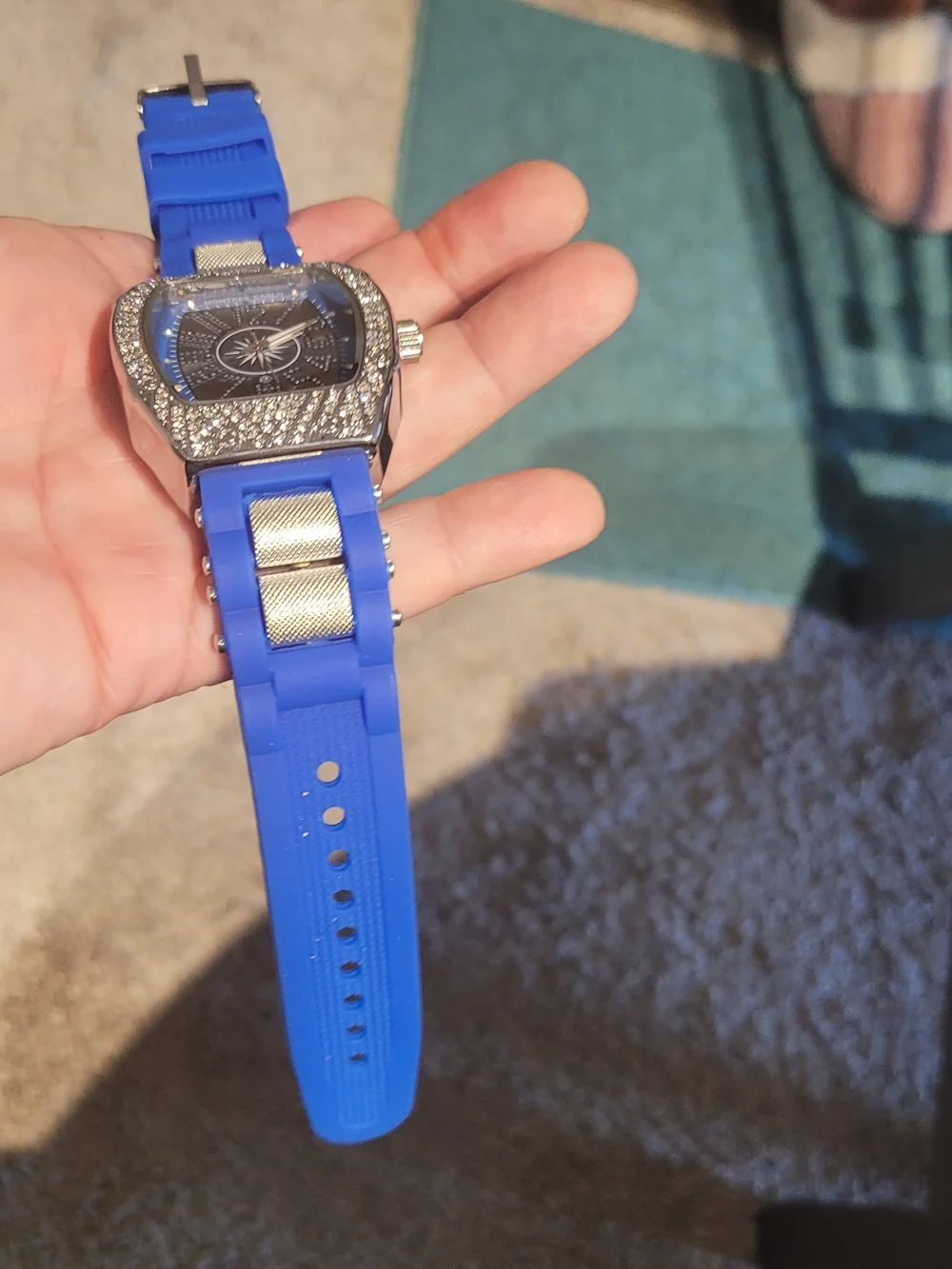 Blue Diamond-Accent Men's Watch
